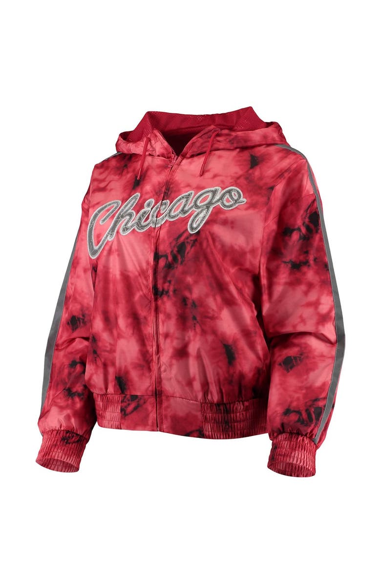 Mitchell & Ness Women's Mitchell & Ness Red Chicago Bulls Galaxy Sublimated Windbreaker Pullover Full-Zip Hoodie, Alternate, color, Red