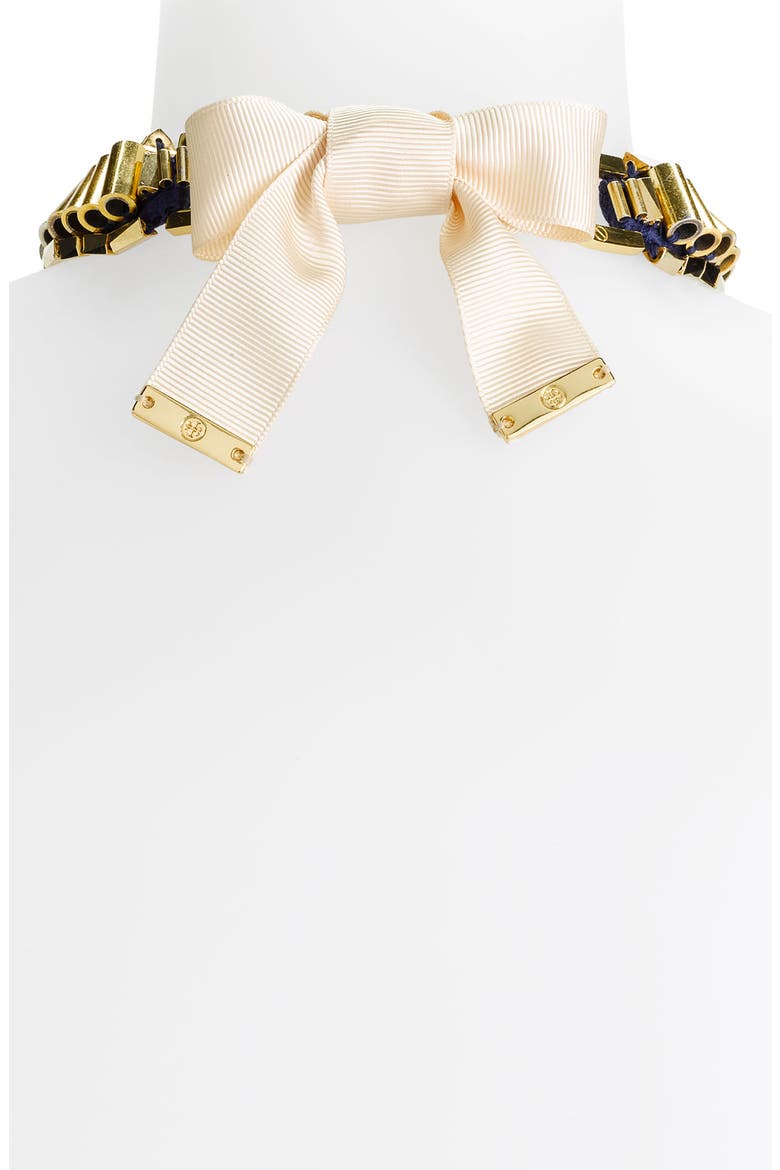 Embellished Collar Statement Necklace, Alternate, color, GOLD/ LAPIS