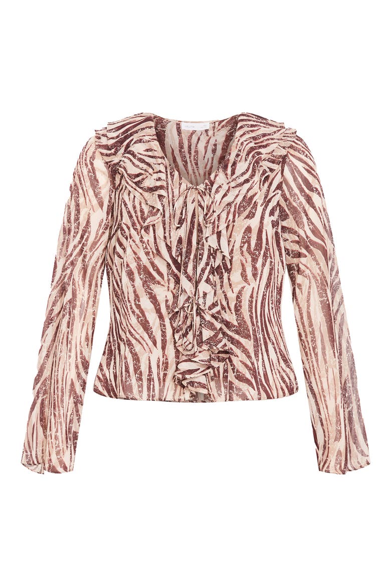 Vivid Mesh Ruffle Top, Alternate, color, INSTINCT