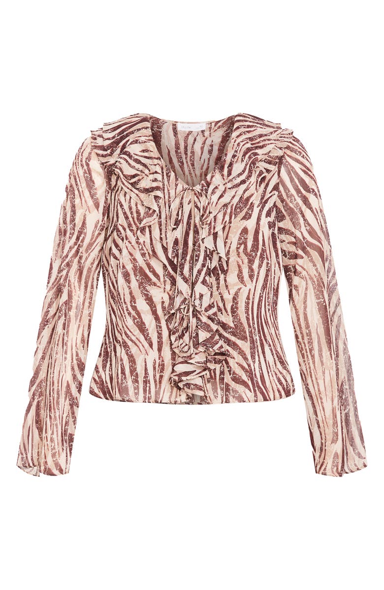 City Chic Vivid Mesh Ruffle Top, Alternate, color, Instinct