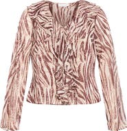 City Chic Vivid Mesh Ruffle Top