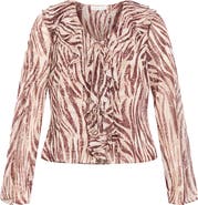 City Chic Vivid Mesh Ruffle Top