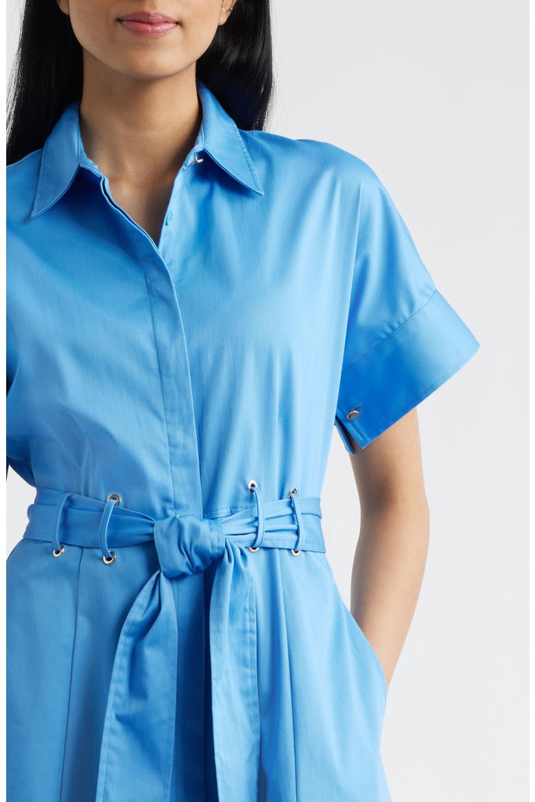 Grommet Belt Loop Midi Shirtdress, Alternate, color, SEAPORT