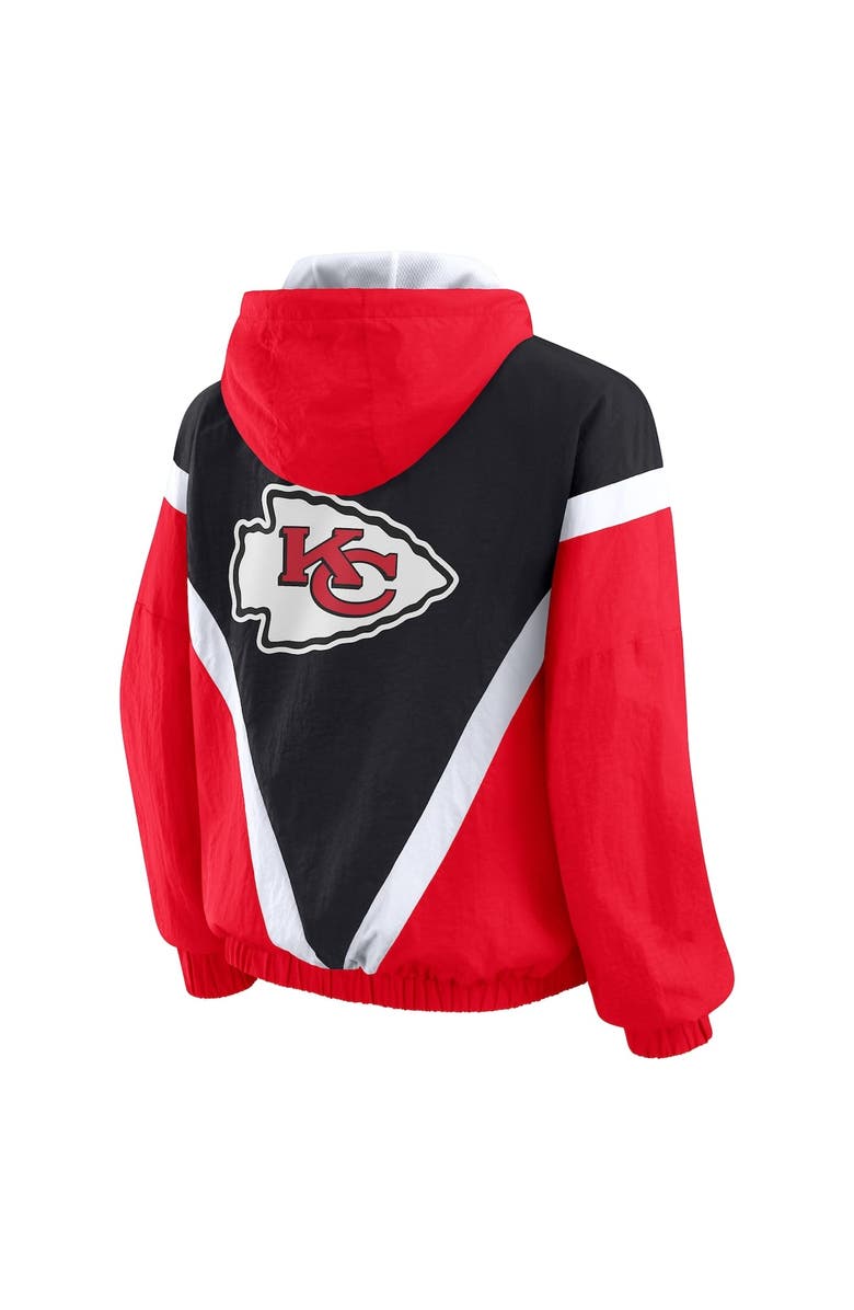 WEAR by Erin Andrews Women's WEAR by Erin Andrews Red/Black Kansas City Chiefs Retro Crinkle Full-Zip Hoodie Windbreaker, Alternate, color, Red