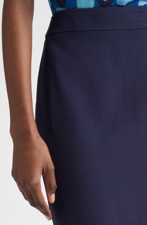 St John St. John Collection Stretch Twill Pencil Skirt In Blue