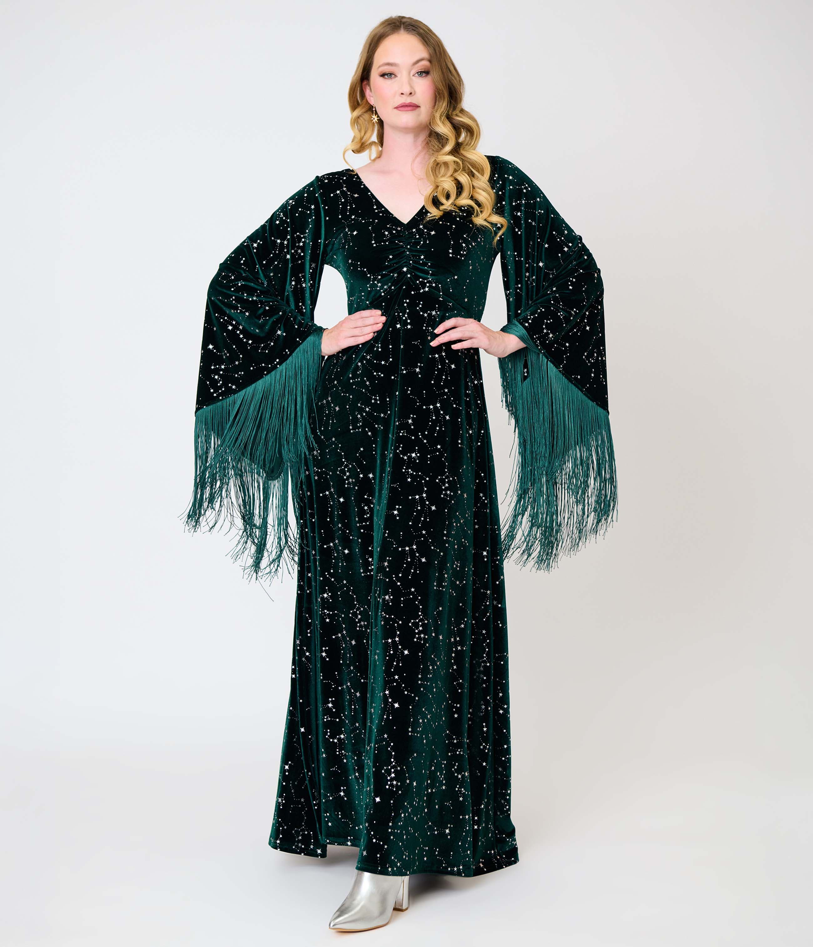 selected Green w/ Stars Ruched