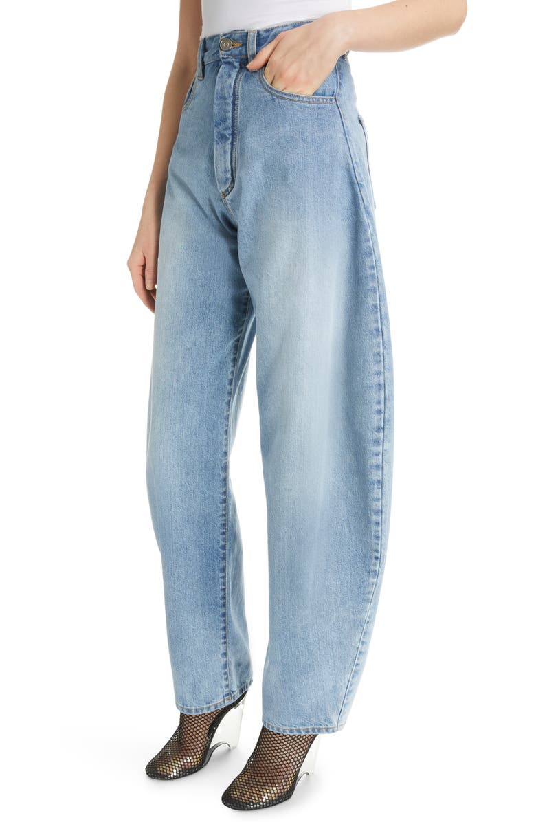 Alaïa Denim Round Jeans, Alternate, color,