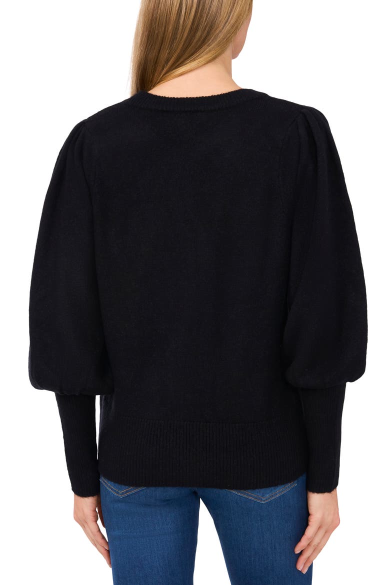 Plaid Bow Sweater, Alternate, color, RICH BLACK