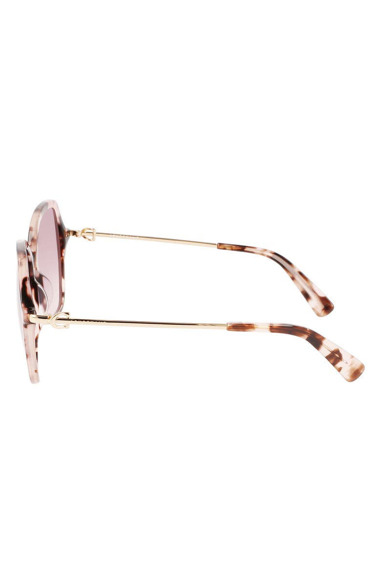 Longchamp 57mm Amazone Modified Rectangle Sunglasses, Alternate, color, Rose Havana