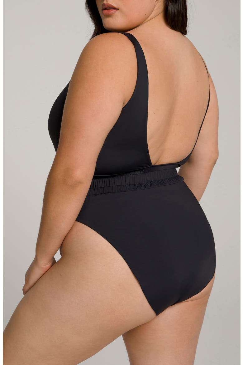Waist Framer One-Piece Swimsuit, Alternate, color, BLACK001