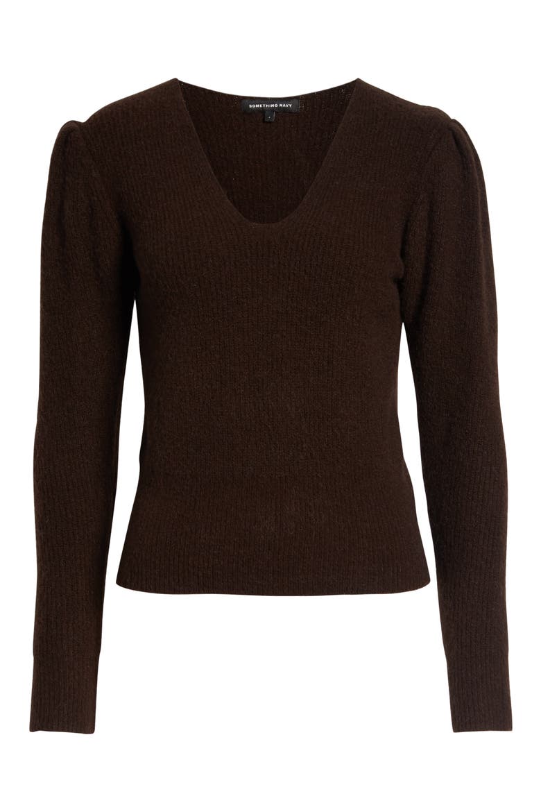 Puff Sleeve Sweater (Nordstrom Exclusive), Alternate, color, BROWN BEAN
