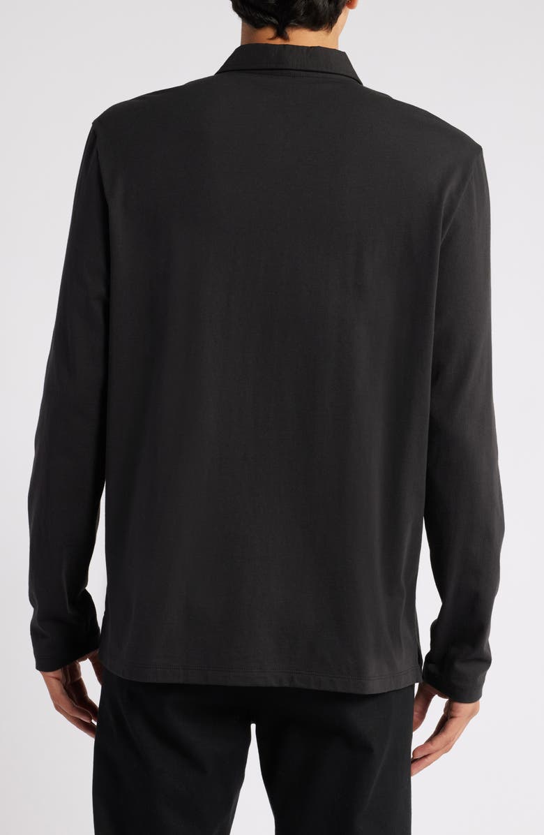 ATM Anthony Thomas Melillo Heavyweight Jersey Long Sleeve Polo, Alternate, color, Black
