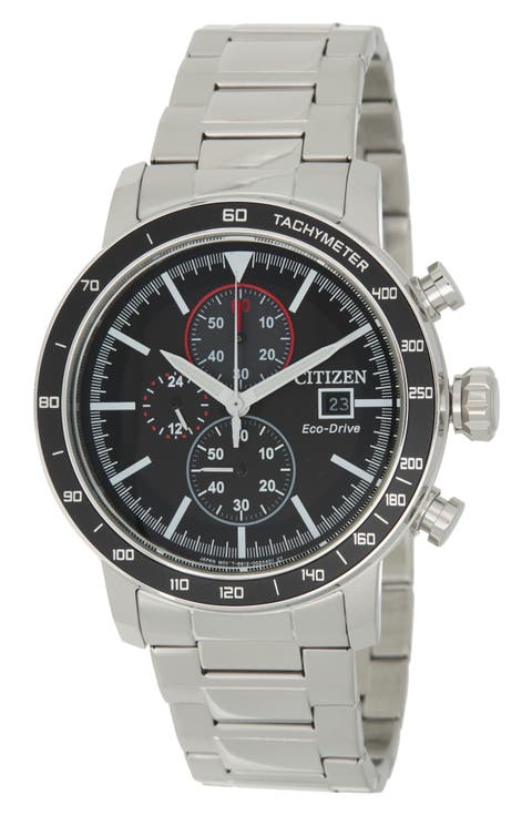 Brycen Eco-Drive Chronograph Bracelet Watch, 43mm