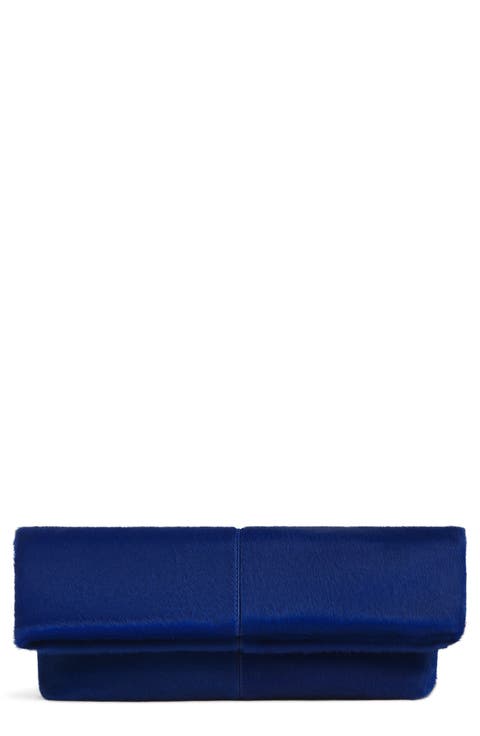 Inez Leather & Calf Hair Clutch