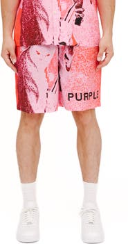 PURPLE BRAND Pull-On Graphic Shorts