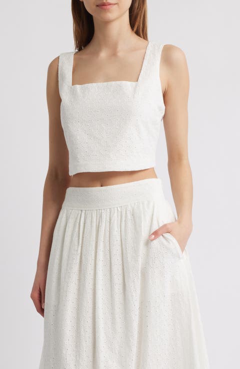 Aelita Eyelet Crop Tank