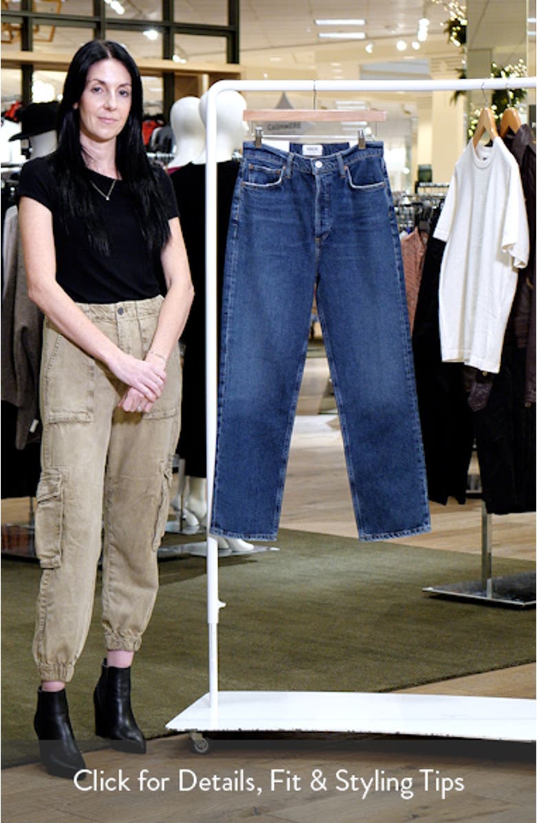 '90s Pinch Waist High Waist Crop Straight Leg Jeans, sales video thumbnail