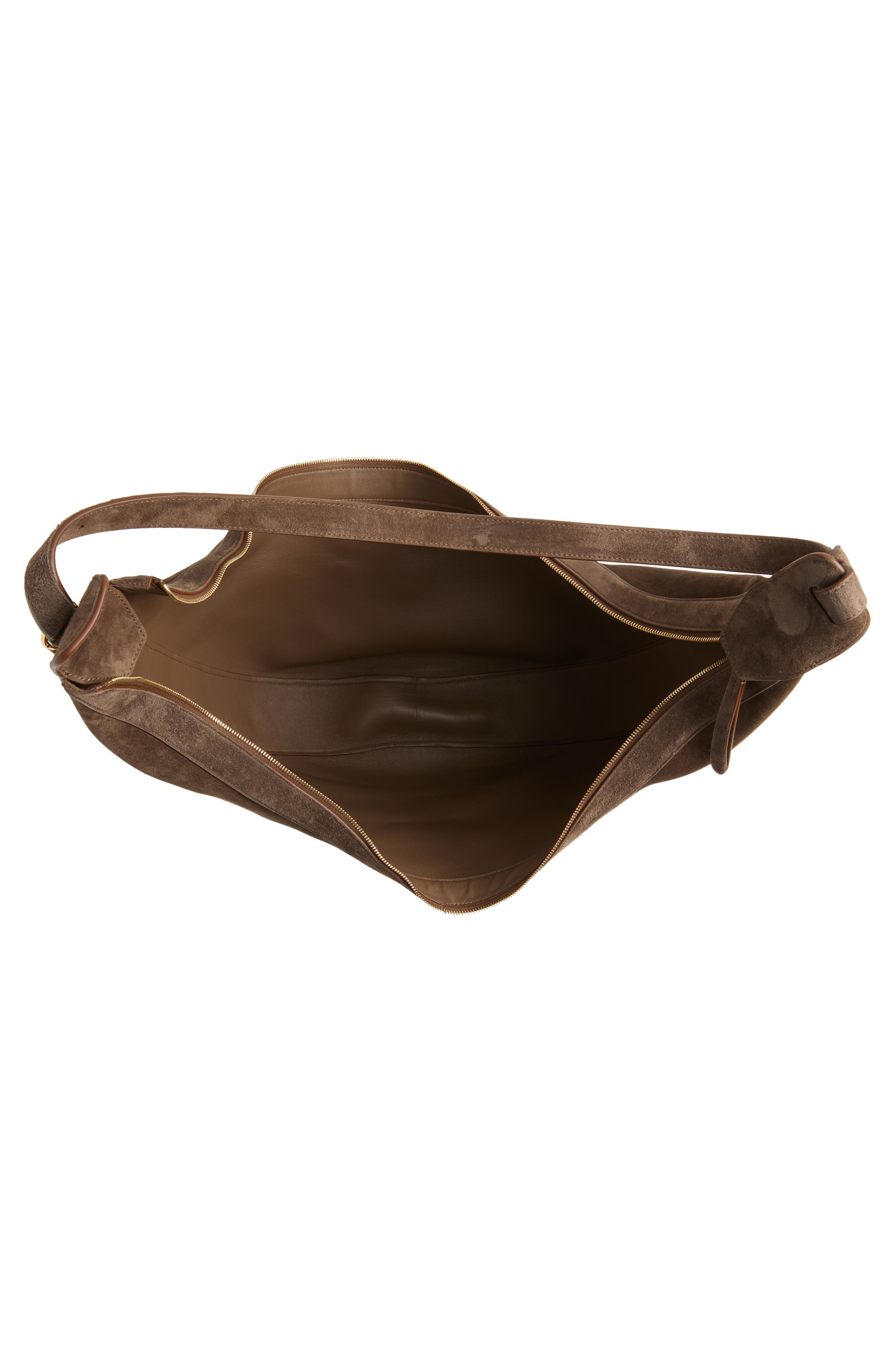 Khaite Augustina Suede Hobo, Alternate, color, Cedar 732