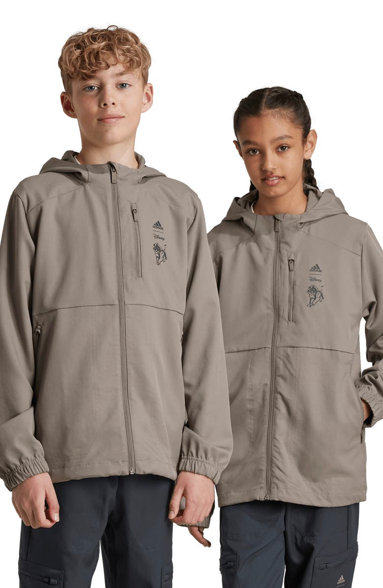 adidas x Disney Kids' 'The Lion King' Recycled Polyester Jacket, Alternate, color, Sbrown/Mul