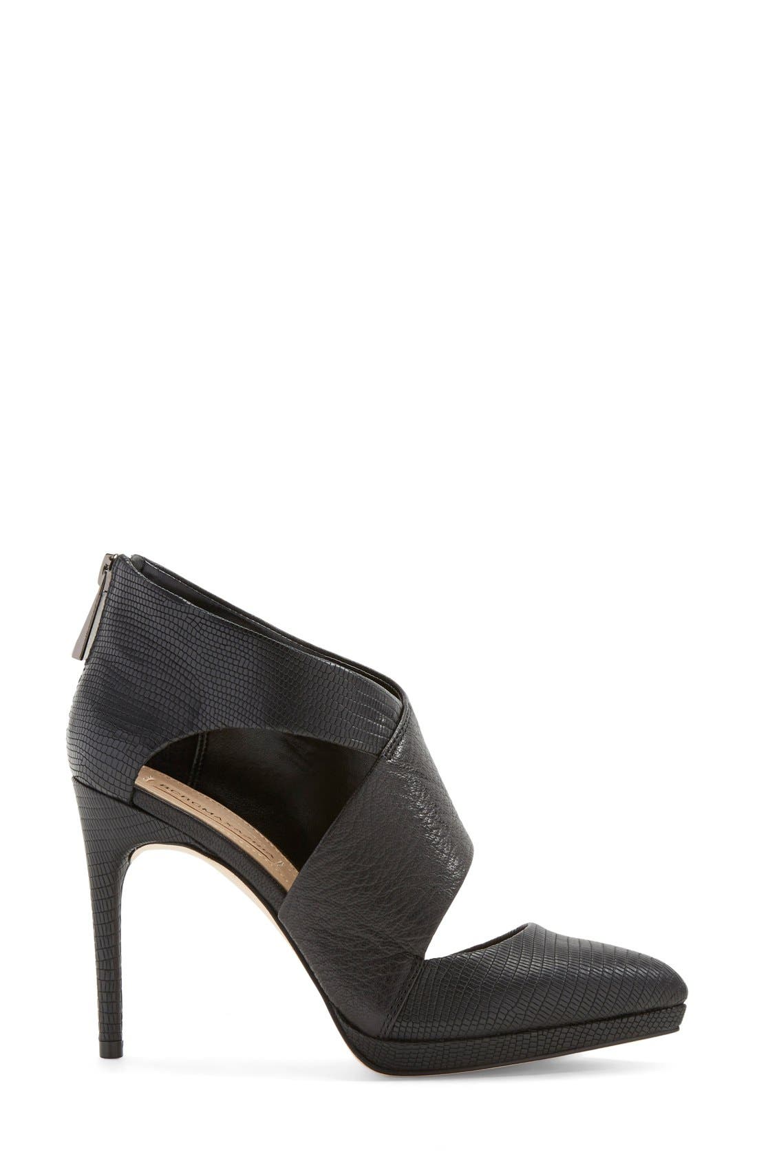 'Davis' Pump, Alternate, color, BLACK LEATHER