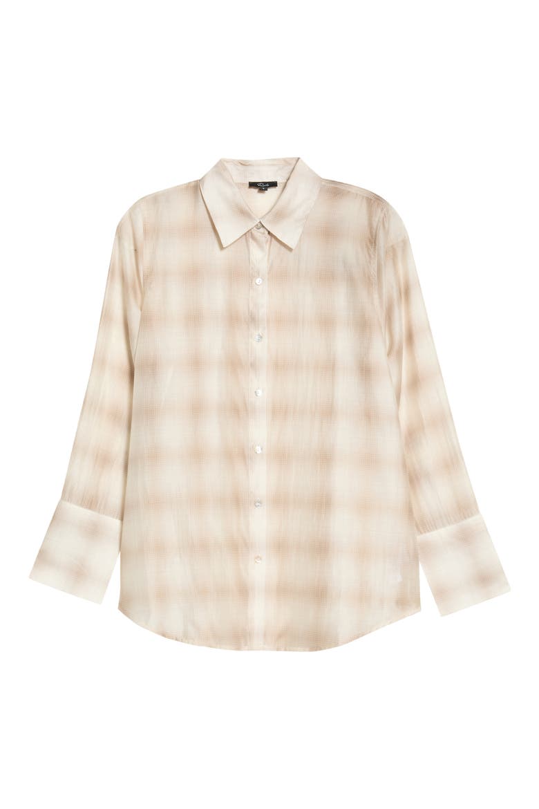 Bishop Plaid Button-Up Shirt, Main, color, MINK VANILLA