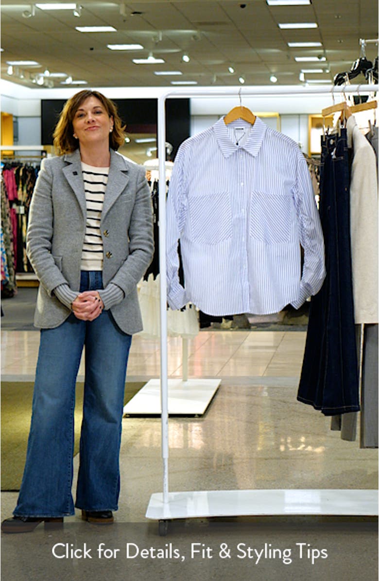 Jada Stripe Cotton Blend Button-Up Shirt, sales video thumbnail