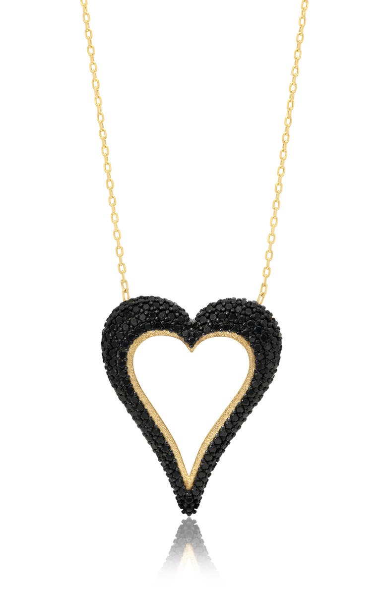 SHYMI Cutout Heart Pendant Necklace, Main, color, Black