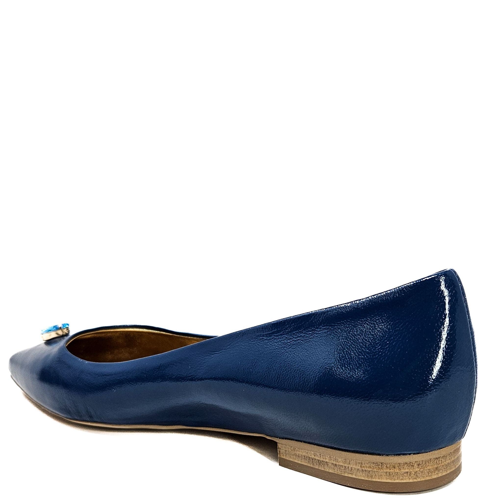Maira Pointy Ballet With Jewel, Alternate, color, Blue