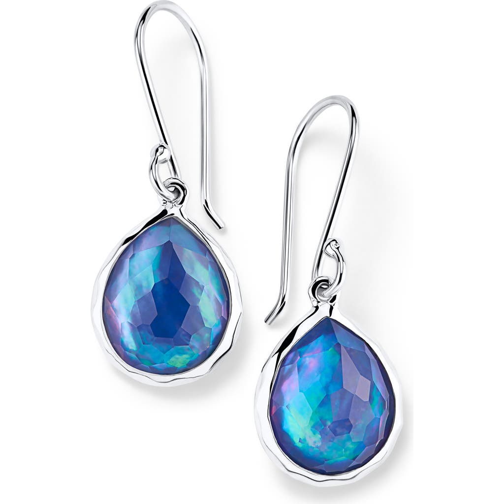 Ippolita Sterling Silver Teeny Crystal Teardrop Earrings In Silver/blue Pearl