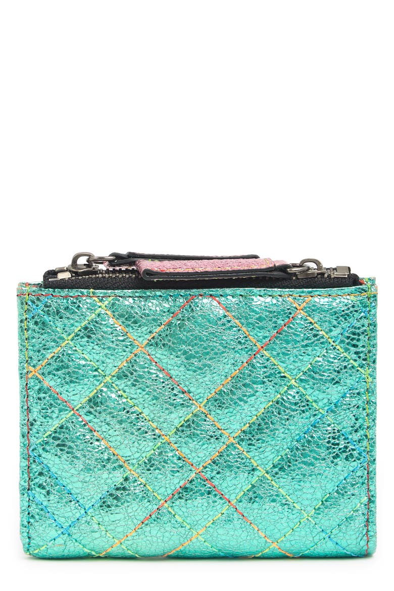 Diamond Quilt Leather Bifold Wallet, Alternate, color, BLUE