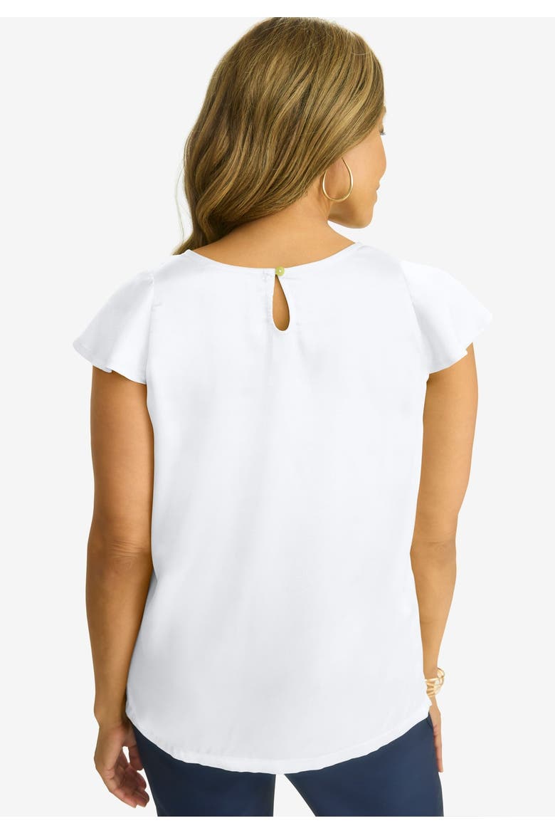 Satin Blouse, Alternate, color, WHITE