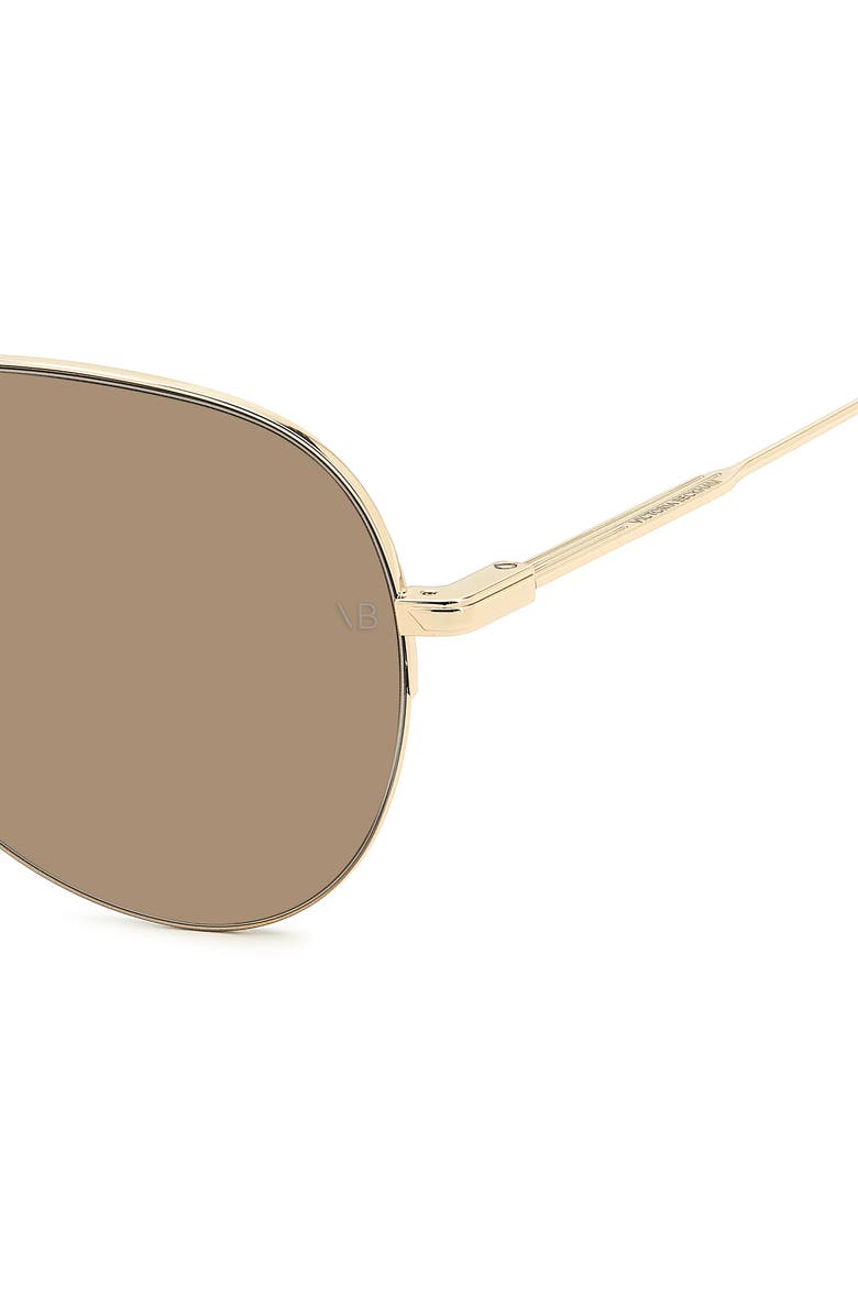 Victoria Beckham Pilot 62mm Aviator Sunglasses, Alternate, color, Gold Blue/ Brown