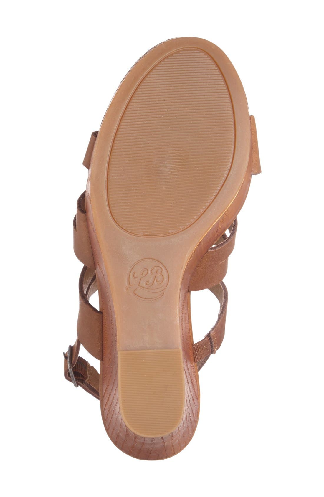 'Larinaa' Wedge Sandal, Alternate, color, ALMOND LEATHER