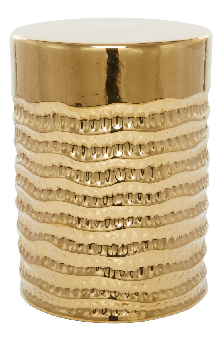 GINGER BIRCH STUDIO Goldtone Ceramic Glam Accent Table, Main, color, 