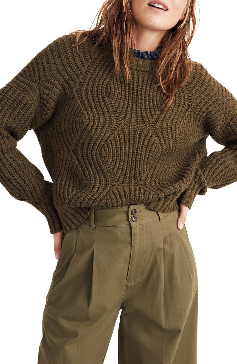 Madewell Everett Cable Knit Sweater, Main, color,