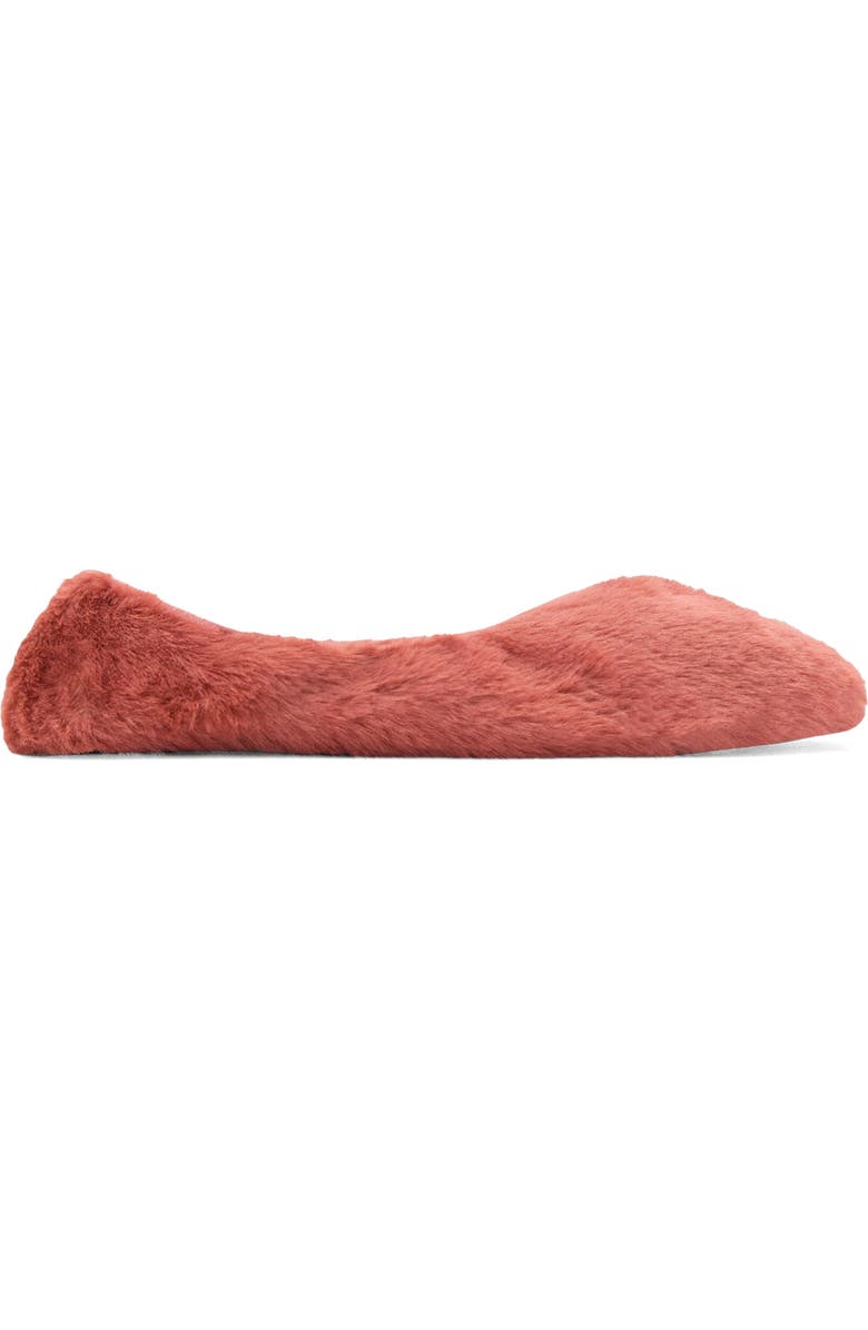 MANGO Faux Fur Slipper, Alternate, color, Dark Red