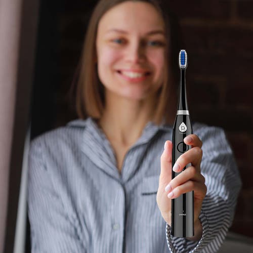 Pursonic Electric Smart Series Rechargeable Toothbrush With Uv Sanitizing Function In Black