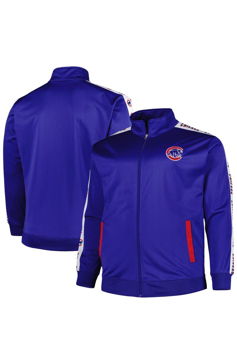 PROFILE Men's Royal Chicago Cubs Big & Tall Tricot Track Full-Zip Jacket, Main, color, Royal
