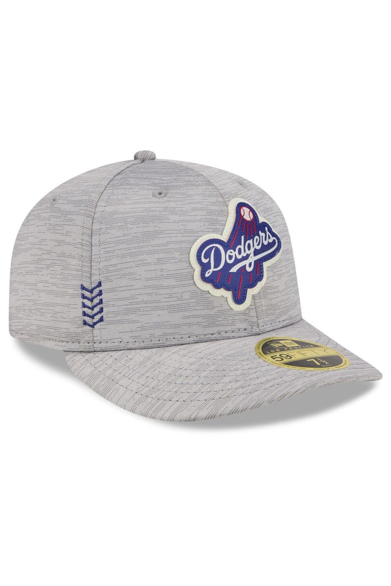 Men's New Era  Gray Los Angeles Dodgers 2024 Clubhouse Low Profile 59FIFTY Fitted Hat, Alternate, color, Heather Gray