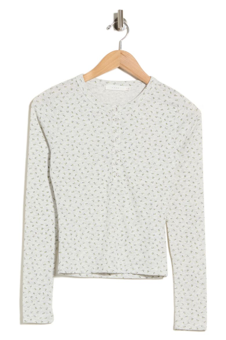 Button Front Knit Top, Main, color, DOVE DITSY