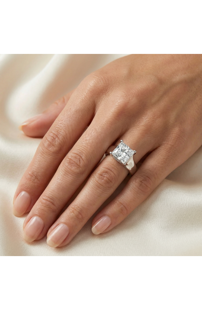 Bliss Diamond Certified 3Ct Celestia Princess Cut Diamond Engagement Ring 14k Gold Lab Grown, Alternate, color, 14K White Gold