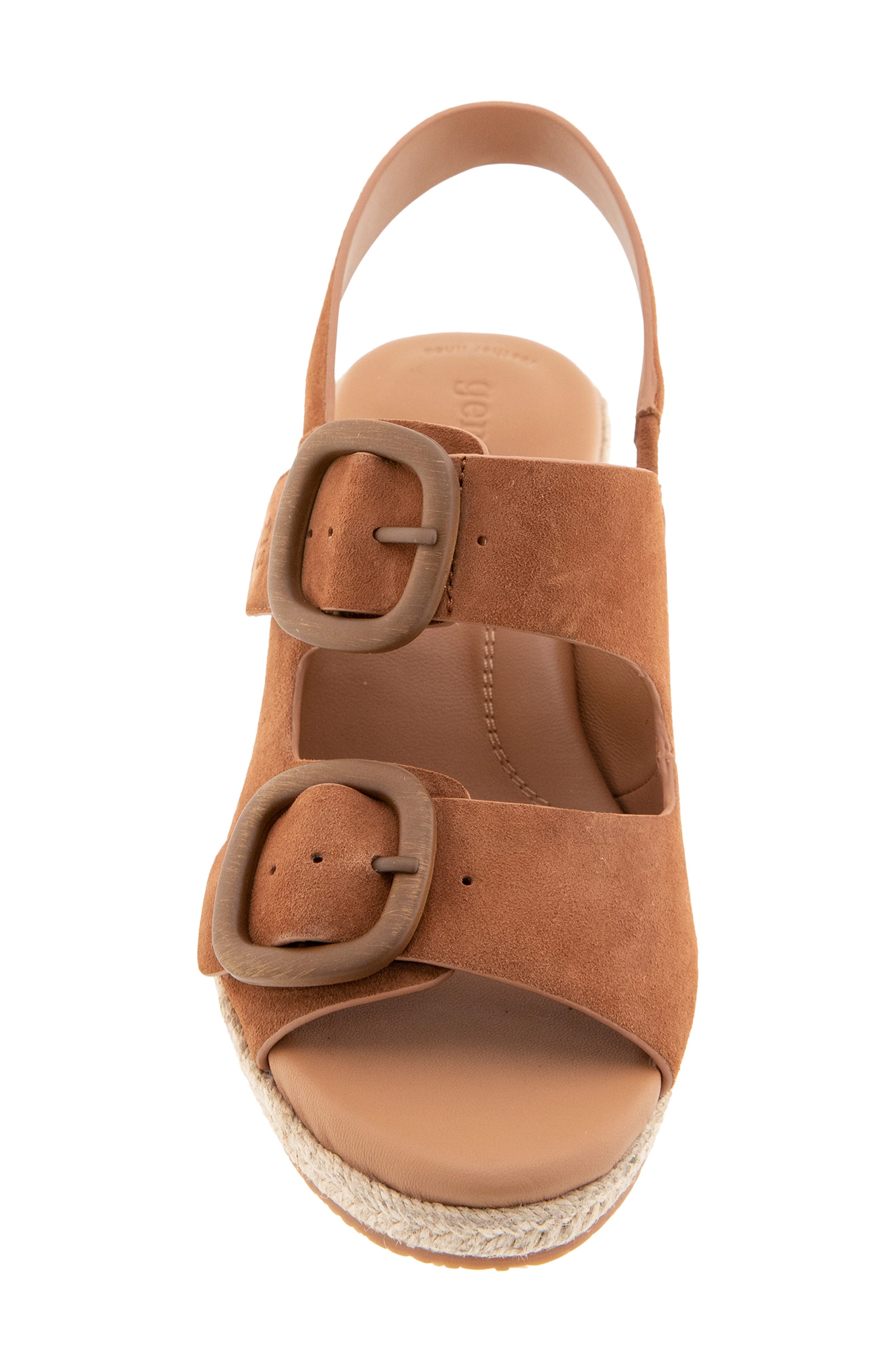 Gentle Souls Greca Espadrille Slingback Platform Wedge Sandal, Alternate, color, Luggage Suede