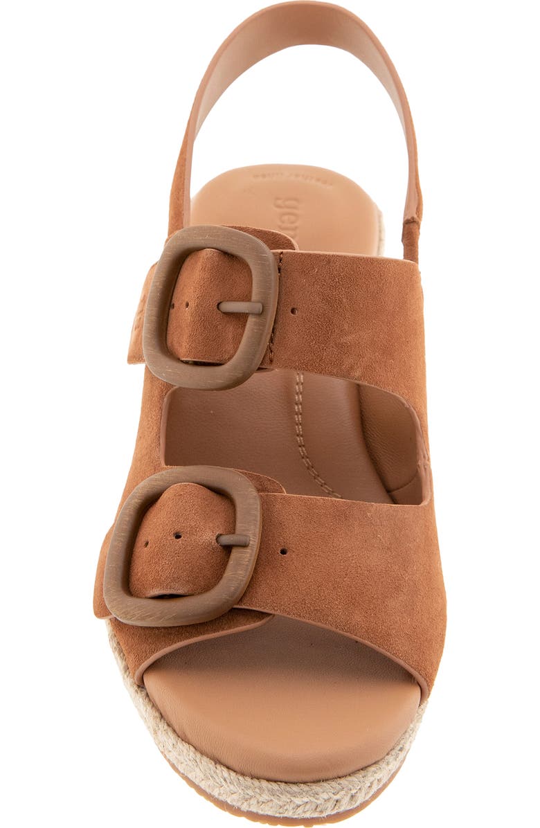 Gentle Souls Greca Espadrille Slingback Platform Wedge Sandal, Alternate, color, Luggage Suede