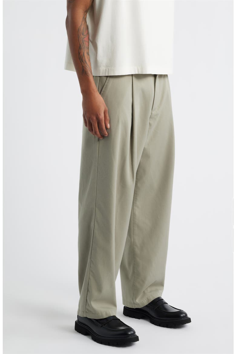 Otis Pleated Twill Pants, Alternate, color, DRIED SAGE