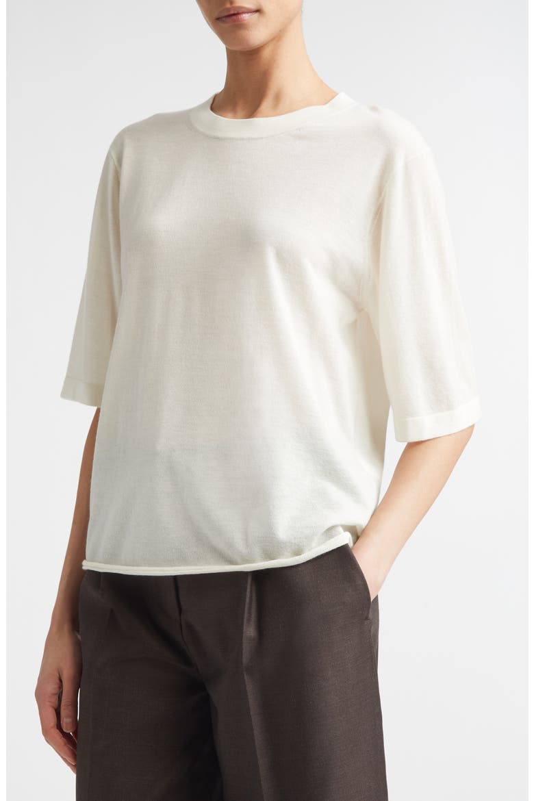 Nala Cashmere T-Shirt, Alternate, color, IVORY