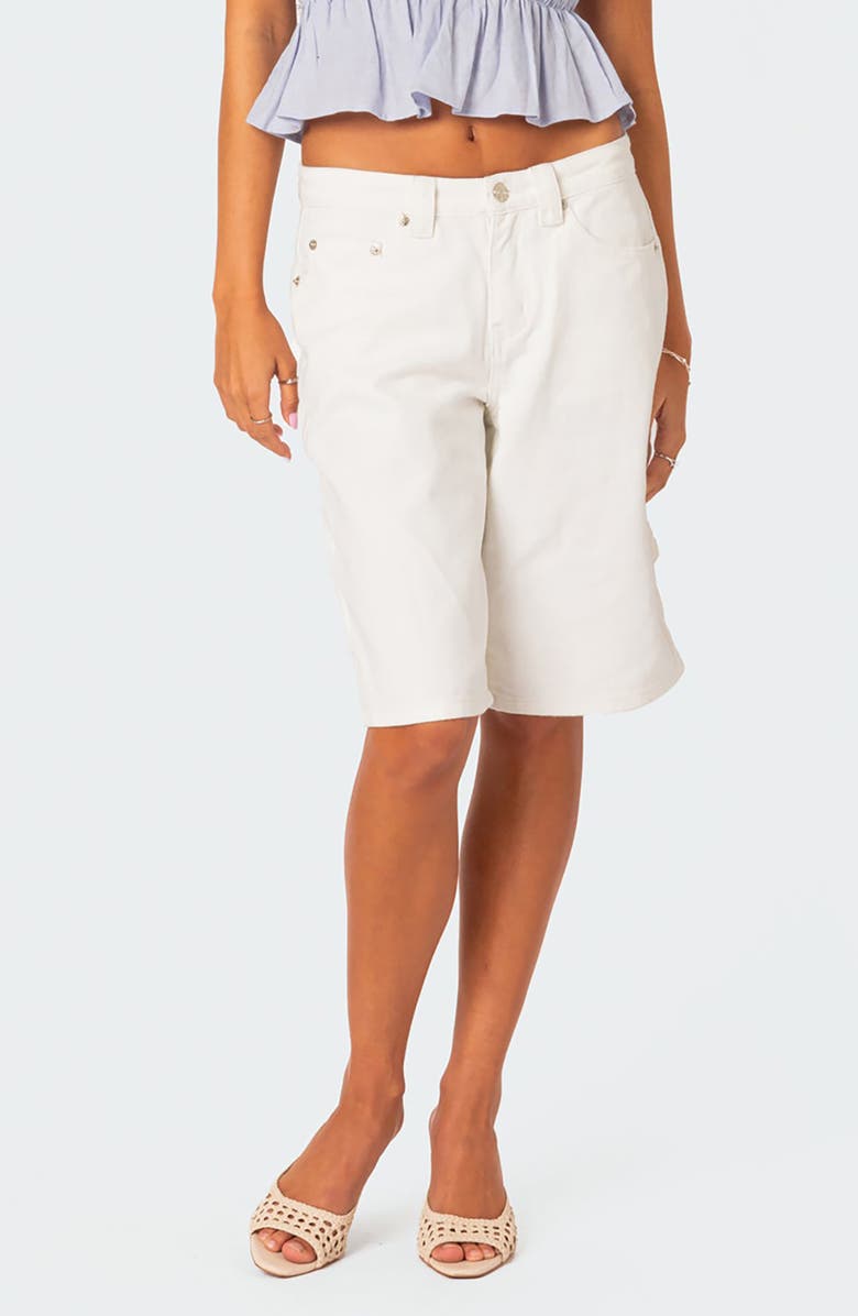 EDIKTED Low Rise Carpenter Bermuda Shorts, Main, color,