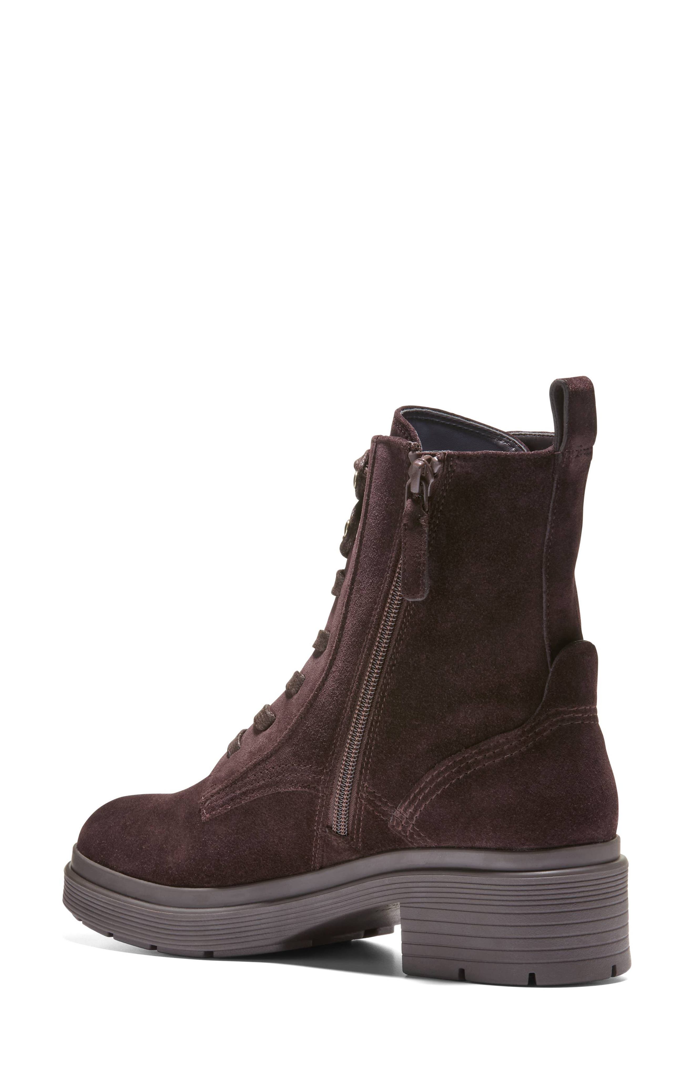 Cherise Lug Sole Boot, Alternate, color, DARK CHOCOLATE SUEDE
