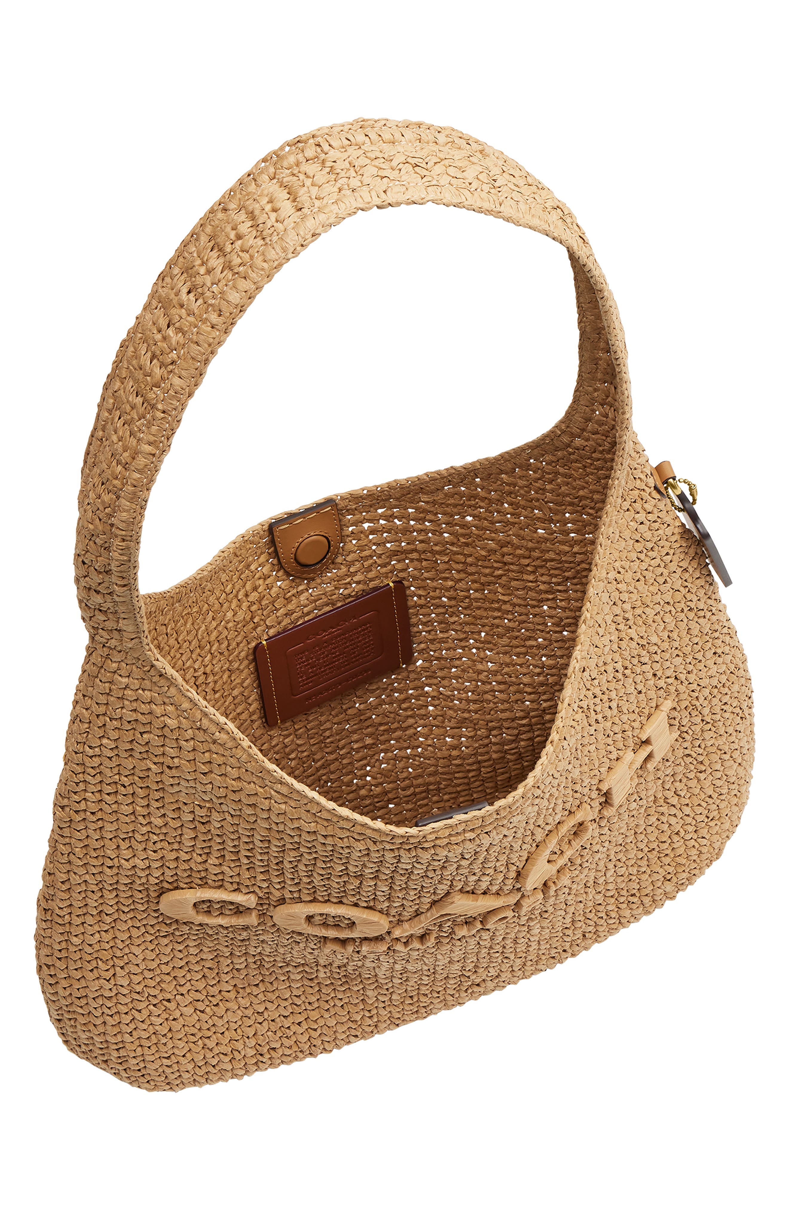 COACH Brooklyn Refined Weave Shoulder Bag, Alternate, color, Natural