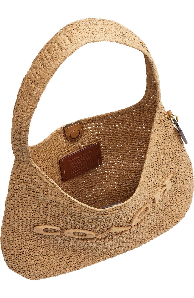 COACH Brooklyn Refined Weave Shoulder Bag, Alternate, color, Natural