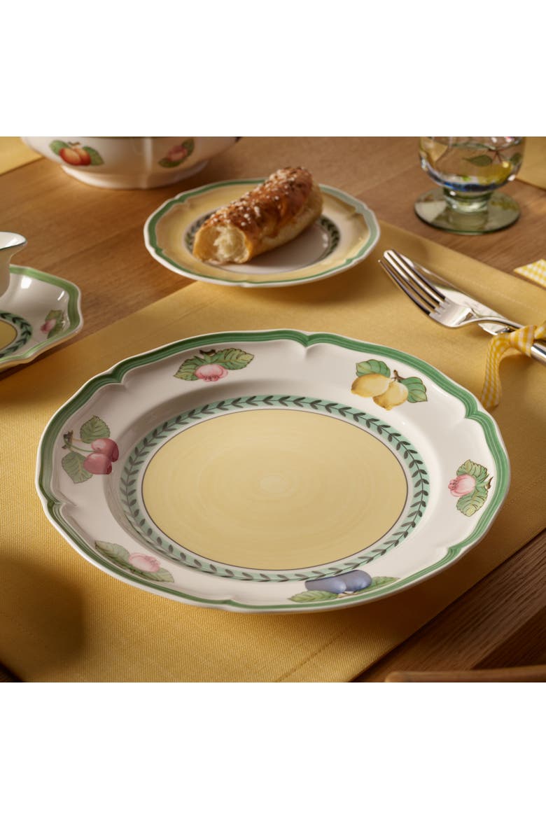 French Garden Fleurence Dinner Plate, Alternate, color, white